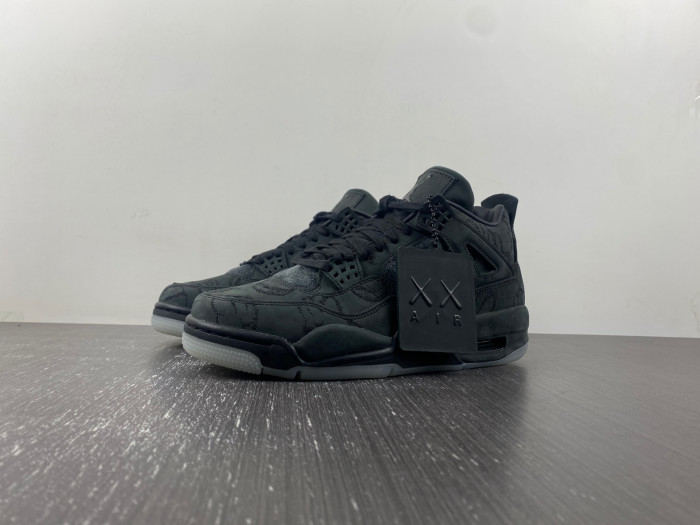 kaws x air jordan 4 retro ''black'' 930155-001
