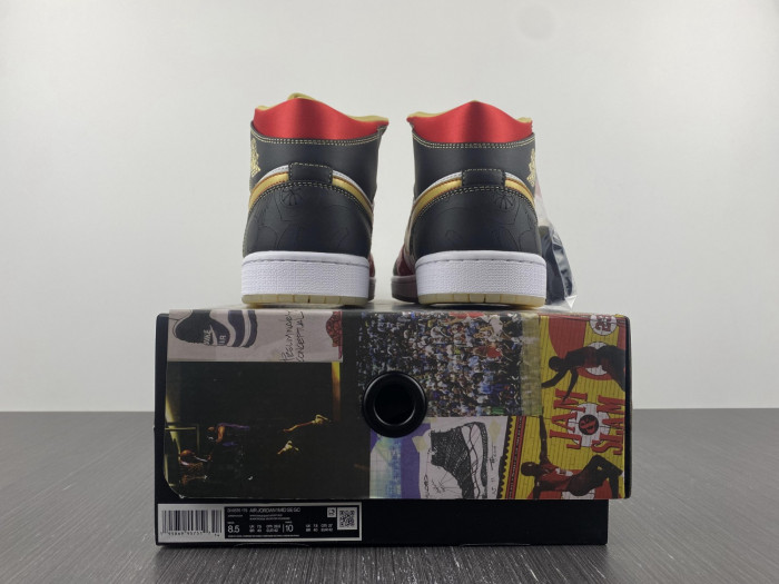 air jordan 1 mid xq white black sport red - dv0576-176