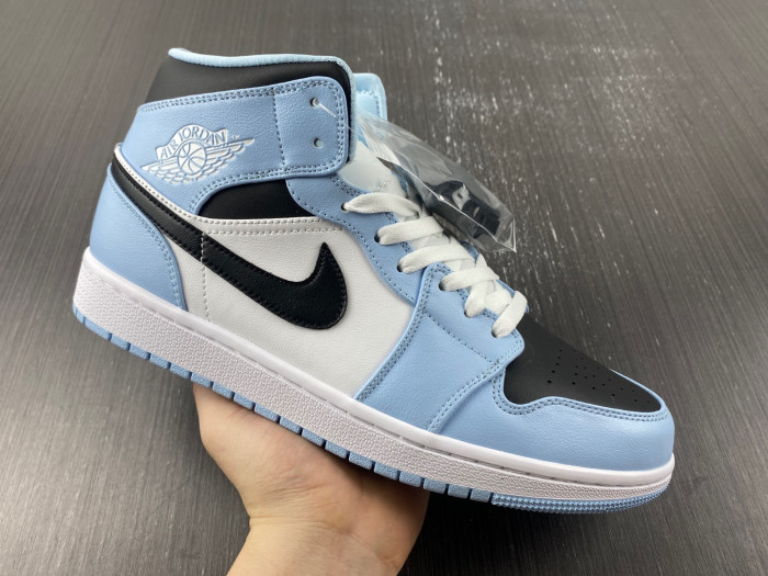 jordan 1 mid ice blue (gs) - 555112-401
