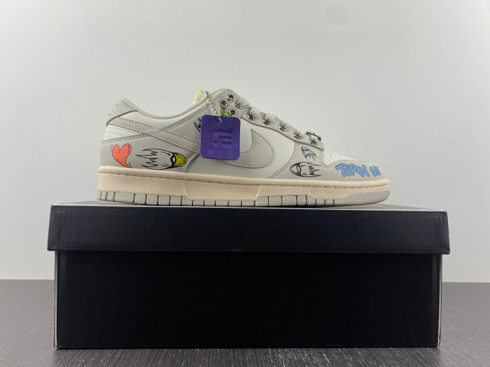 nike dunk low chrome hearts - dd1503-107-01
