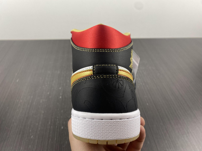 air jordan 1 mid xq white black sport red - dv0576-176