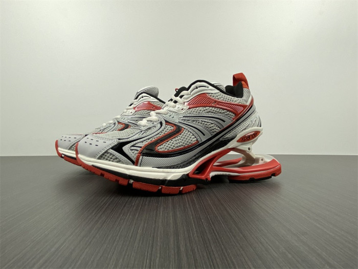 blcg x-pander 6.0 sneaker in red, silver, black and white mesh and nylon w2ra46012
