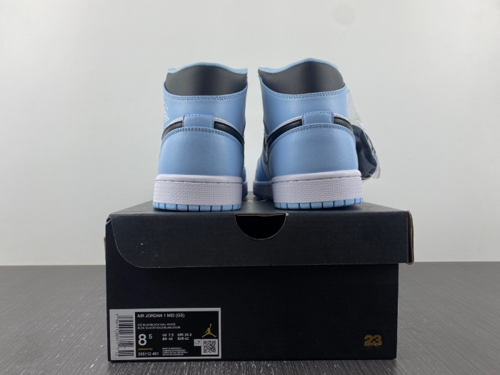 jordan 1 mid ice blue (gs) - 555112-401