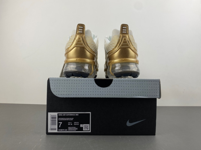 Nike Air VaporMax 360 White Metallic Gold CK9670-101