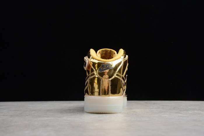 kids nike air force 1 mid wb metallic gold 314197-8100