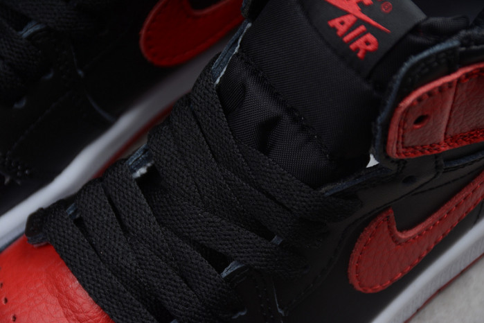 kids air jordan 1 retro high og banned bred black red 555088 001