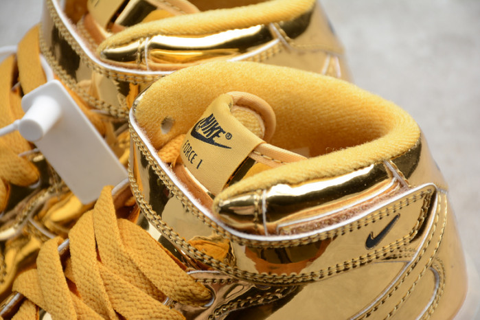 kids nike air force 1 mid wb metallic gold 314197-8100