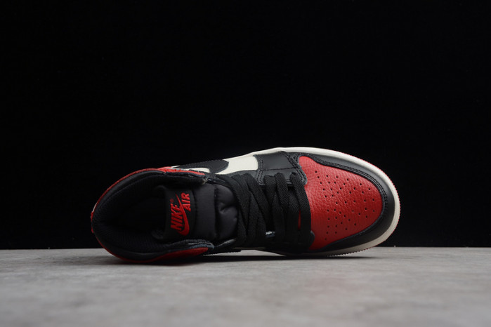 kids air jordan 1 retro high og "bred toe" 555088 610