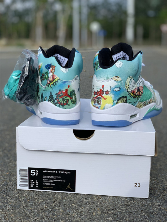 air jordan 5 retro wings (gs) av3663-900