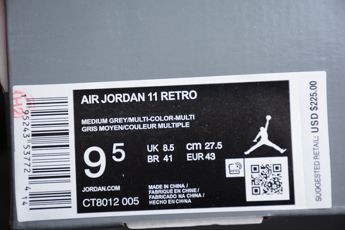 air jordan 11 cool grey ct8012-005