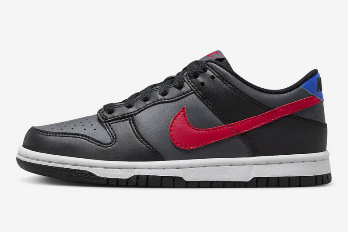 nike dunk low gs black university red fv0373-001