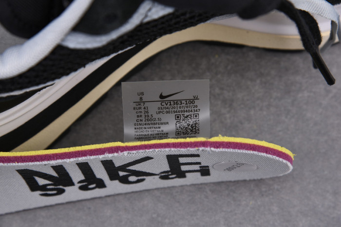 sacai x nike pegasua vaporfly black white ci9928-001