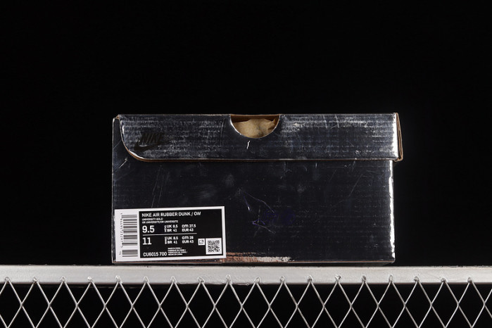 ofw nike air rubber dunk “university gold” cu6015-700