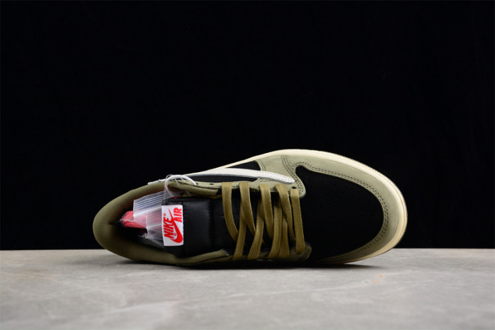 travis scott x air jordan 1 low og black olive dm7866-002