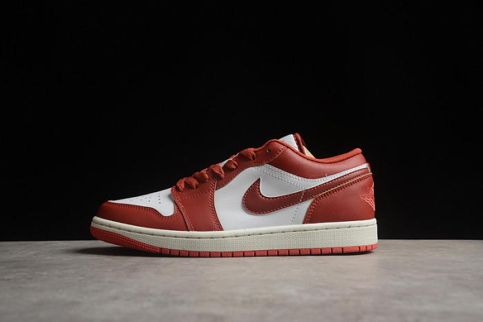 air jordan 1 low "white/dune red" fj3459-160