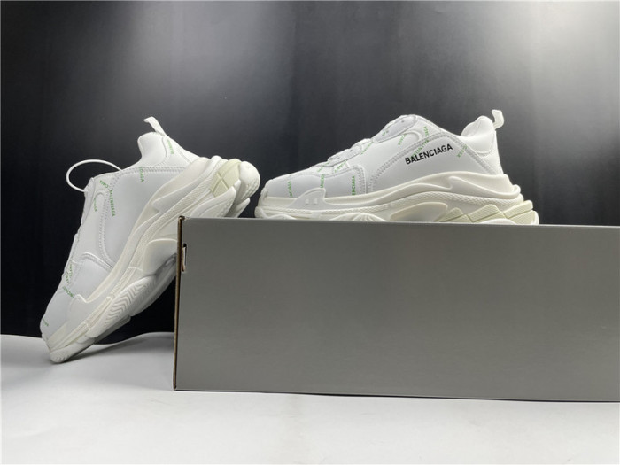 blcg sneaker triple.s.gomma white green 536737 w5fw6 1956