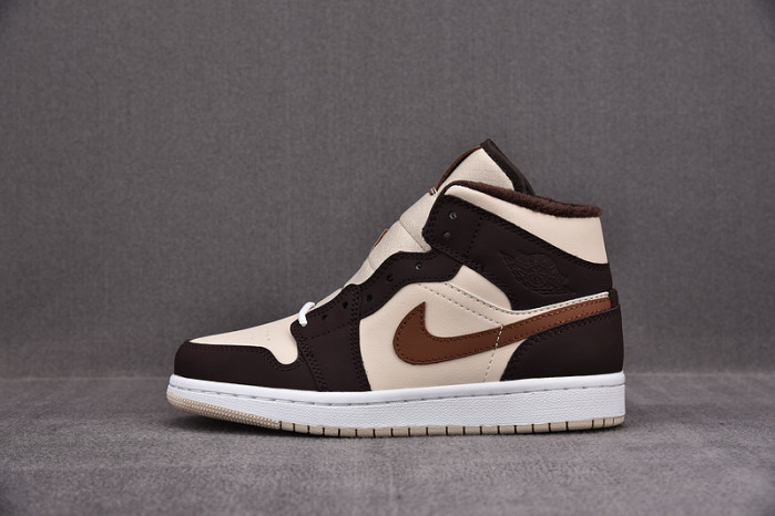 air jordan 1 mid cream dark chocolate do6699-200