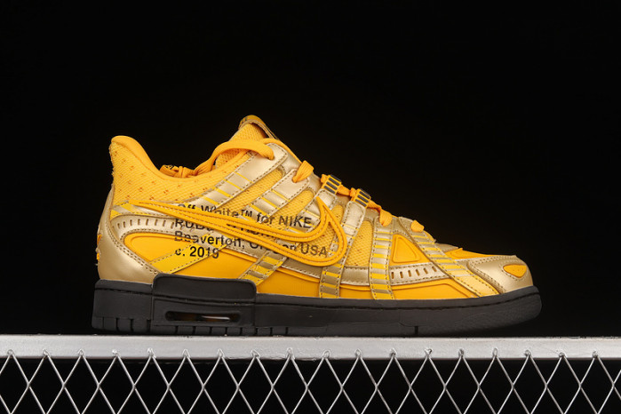 ofw nike air rubber dunk “university gold” cu6015-700