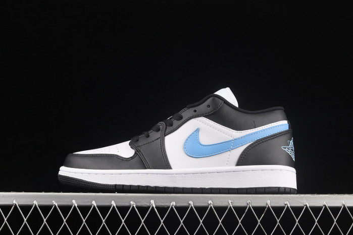 air jordan 1 low black university blue white (w) - dc0774-041