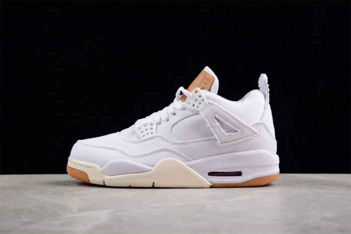 air jordan 4 retro levi''s white (levi''s tag) ao2571 100