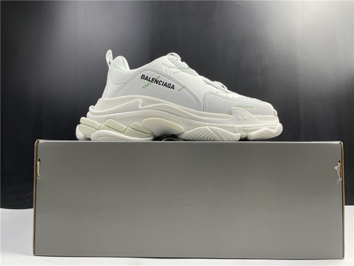 blcg sneaker triple.s.gomma white green 536737 w5fw6 1956