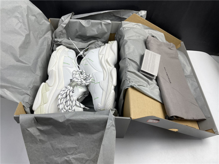 blcg sneaker triple.s.gomma white green 536737 w5fw6 1956