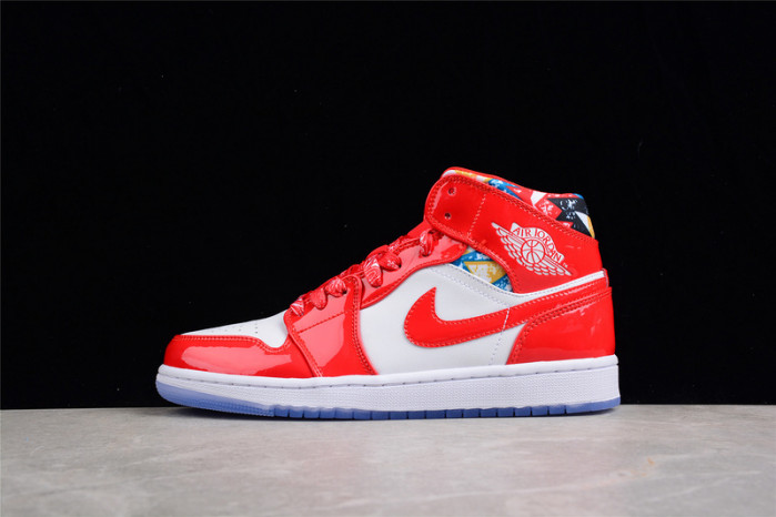 air jordan 1 mid barcelona sweater red patent - dc7294-600