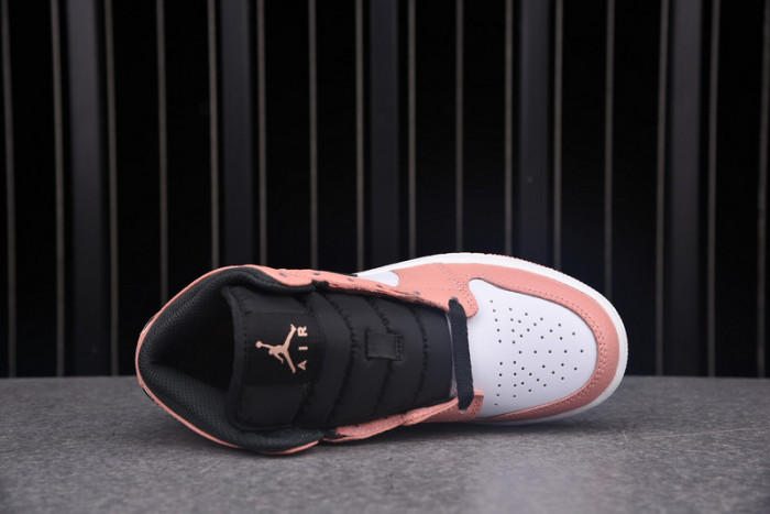 air jordan 1 mid pink quartz (gs) - 555112-603