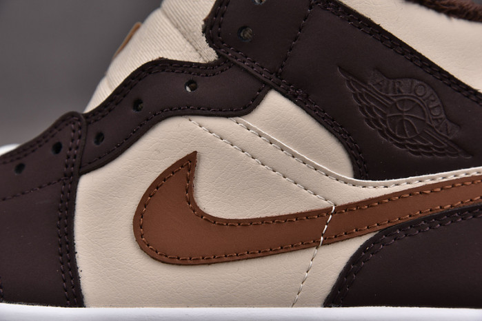 air jordan 1 mid cream dark chocolate do6699-200