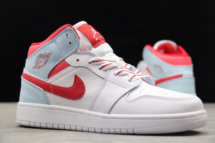 air jordan 1 mid white topaz mist (gs) 555112-104