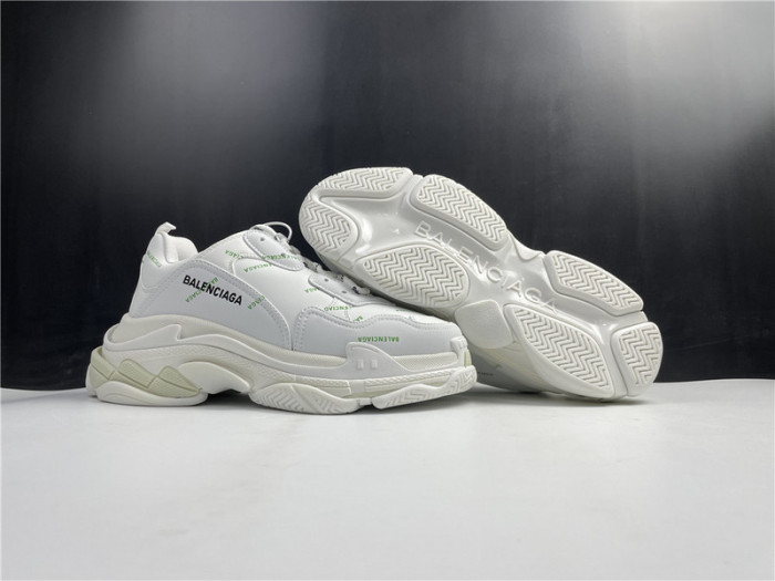 blcg sneaker triple.s.gomma white green 536737 w5fw6 1956
