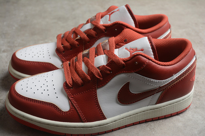 air jordan 1 low "white/dune red" fj3459-160