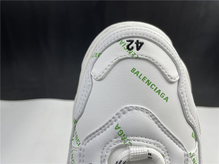 blcg sneaker triple.s.gomma white green 536737 w5fw6 1956