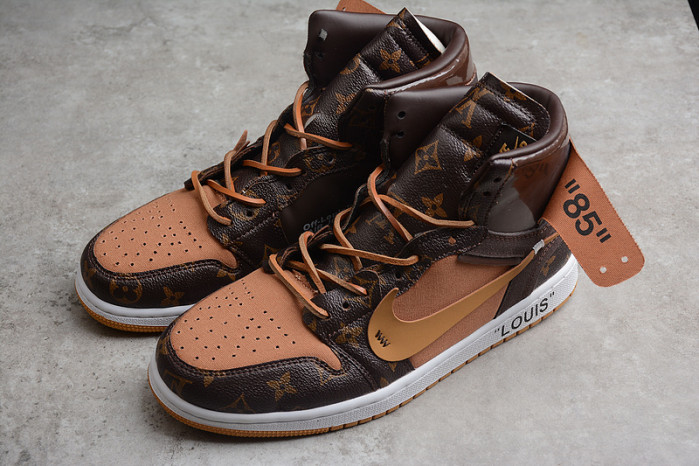Louis Vuitton x OW x Air Jordan 1 Customs MENS AQ0818-202