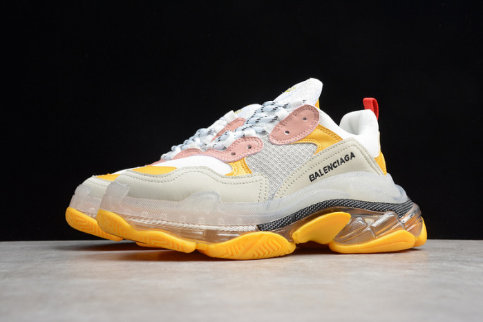 blcg sneaker triple.s.gomma blanc poudre jaune